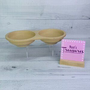 The Pampered Chef STONEWARE COLLECTION #5153 Unglaze Microwave Double Egg Cooker
